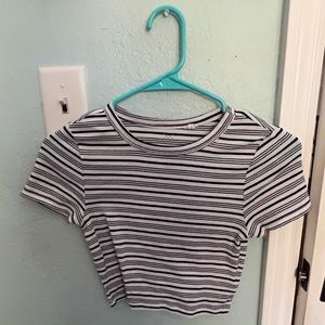 Black & White Striped Crop Top!!